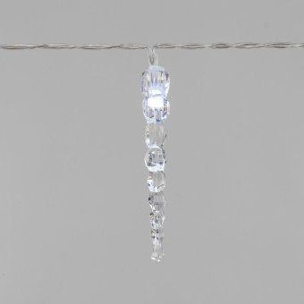 гирлянда светодиодная "сосульки" 1.5м 10led бел. 0.1вт ip20 провод пвх прозр. элементы питания 2хaa (не в компл.) neon-night 303-094 от магазина Штепсель и батарейка. - фото_3