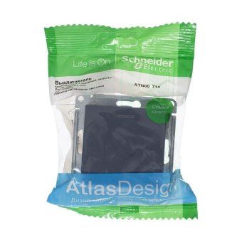 выключатель 1-кл. сп atlasdesign 10а ip20 (сх. 1а) 10ax с подсветкой механизм грифель se atn000713 от магазина Штепсель и батарейка. - фото_3