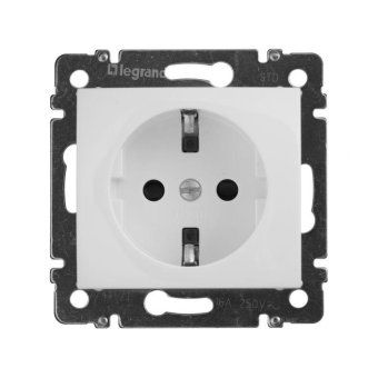розетка 1-м сп valena 16а ip21 230/250в 2p+e с заземл. защ. шторки на винтах механизм бел. leg 774421 от магазина Штепсель и батарейка.