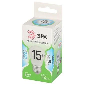 лампа светодиодная green line p45-15w-840-e27 gl 15вт шар 4000к яркий свет бел. e27 эра б0066996 от магазина Штепсель и батарейка. - фото_2