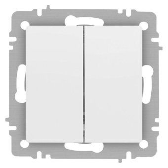 выключатель accent 6-104-01м двойн. 10а-250в ip20 су al/cu бел. матов. intro б0063456 от магазина Штепсель и батарейка.