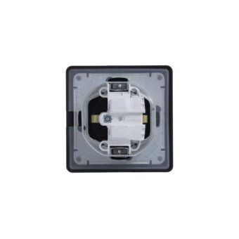 розетка 1-м сп glossa 16а ip44 с заземл. защ. шторки с крышкой в сборе алюм. se gsl000348 от магазина Штепсель и батарейка. - фото_4