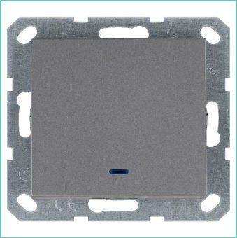 выключатель 1-кл. 10а ip20 с подсветкой механизм алюм. jasmart g3011ns от магазина Штепсель и батарейка.