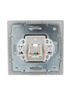 розетка компьютерная 1-м сп mira rj45 сер. метал. lezard 701-1010-139 от магазина Штепсель и батарейка. - фото_4