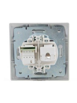 розетка компьютерная + телефонная 2-м сп mira rj45 + rj11 сер. метал. lezard 701-1010-143 от магазина Штепсель и батарейка.