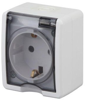 розетка 1-м оп эра эксперт 11-2401-01 16а ip54 16ax 250в 2p+e бел. эра б0020712 от магазина Штепсель и батарейка.