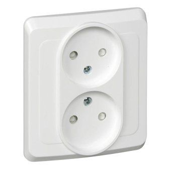 розетка 2-м сп этюд 16а ip20 250в без заземл. защ. шторки бел. se pc16-006b от магазина Штепсель и батарейка.
