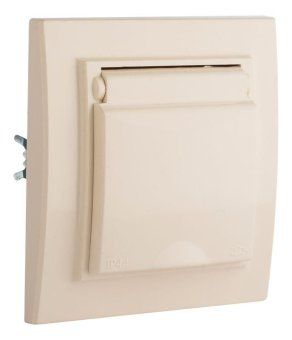 розетка 1-м сп минск 16а ip44 с заземл. защ. шторки с крышкой беж. ekf err16-029-200-44 от магазина Штепсель и батарейка. - фото_3