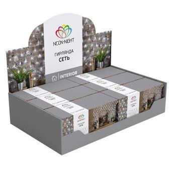 гирлянда светодиодная "сеть" 1.5х1.5м 150led тепл. бел. 12вт ip20 провод пвх прозр. neon-night 215-126 от магазина Штепсель и батарейка. - фото_7