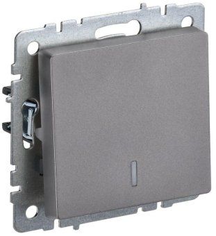 выключатель 1-кл. сп brite вс10-1-1-брс 10а с индик. механизм сталь iek br-v10-1-10-k46 от магазина Штепсель и батарейка.