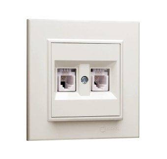 розетка компютерная cat5 + гнездо сп karea ip20 крем. makel 56010035 от магазина Штепсель и батарейка.