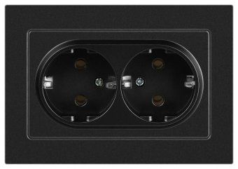 розетка accent 6-205-05 2x2p+e schuko 16а-250в ip20 су al/cu антрацит intro б0063494 от магазина Штепсель и батарейка.