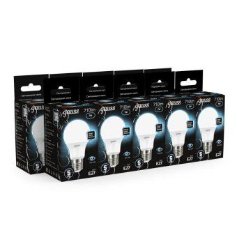лампа светодиодная black 7вт a60 грушевидная 4100к нейтр. бел. e27 710лм gauss 102502207 от магазина Штепсель и батарейка. - фото_4
