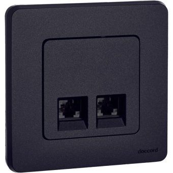 розетка компьютерная 2-м inspiria rj45 кат.5e utp антрацит iek 673838 от магазина Штепсель и батарейка. - фото_3