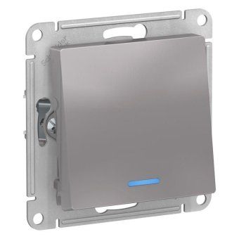 переключатель проходной 1-кл. сп atlasdesign 10а ip20 (сх. 6а) 10ax с подсветкой механизм алюм. se atn000363 от магазина Штепсель и батарейка.