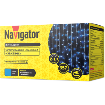 гирлянда светодиодная 61 866 ngf-c01-357b-8-2х1.5m-230-tr-ip20 navigator 61866 от магазина Штепсель и батарейка. - фото_2