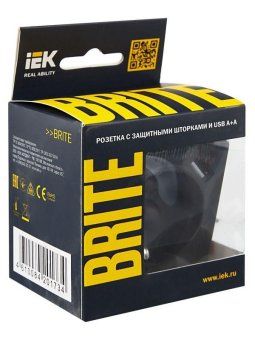 розетка brite рюш10-1-брг 16а с usb a+a 2.1а с заземл. защ. шторки механизм графит iek br-r14-16-u21-d21-k53 от магазина Штепсель и батарейка. - фото_7
