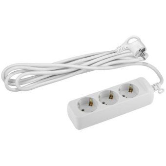 удлинитель 3х3м с заземл. 10а ip20 ux-3e-3m пвс 3х0.75 эра б0035750 от магазина Штепсель и батарейка.