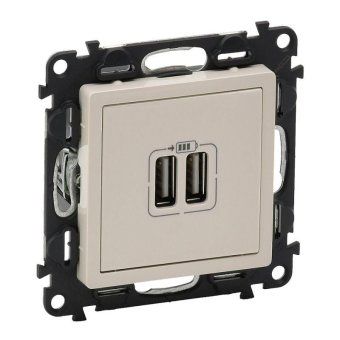 розетка usb 2-м valena life 240в/5в 1500ма с лицев. панелью механизм сл. кость leg 753512 от магазина Штепсель и батарейка. - фото_2