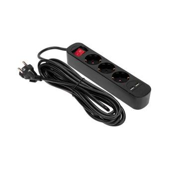удлинитель 3х5м с заземл. standard 2хusb 3х1кв.мм с выкл. черн. rexant 13-4023 от магазина Штепсель и батарейка. - фото_2