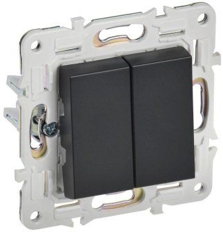 выключатель проходной 2-кл. skandy 10а sk-v05bl черн. iek sk-v22-0-10-k02 от магазина Штепсель и батарейка.