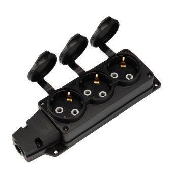 колодка удлинителя 3-м с заземл. 16а ip54 влагозащ. с защ. крышкой compact каучук черн. rexant 111-223 от магазина Штепсель и батарейка.