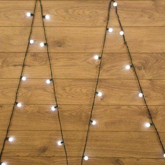 гирлянда светодиодная "шарики" 5м d25мм 25led бел. 3.6вт ip20 без контроллера провод пвх темн. зел. neon-night 303-555 от магазина Штепсель и батарейка.