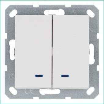 выключатель 2-кл. 10а ip20 с подсветкой механизм бел. глянцевый jasmart g3023nw от магазина Штепсель и батарейка.