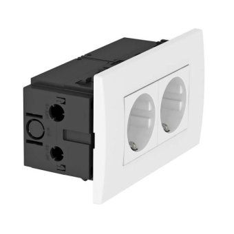 блок розеточный 2-м ar45 2хmodul45 sde-rw d0rw2 16а 84х140х59мм укомплектован. бел. obo 6119407 от магазина Штепсель и батарейка.