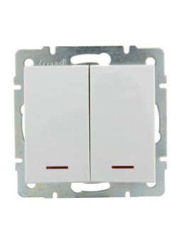 выключатель 2-кл. сп rain ip20 с подсветкой механизм бел. lezard 703-0288-112 от магазина Штепсель и батарейка. - фото_2