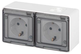 розетка эксперт 11-2503-01 2х2p+e гориз. ip55 16а-250в оу бел. эра б0063264 от магазина Штепсель и батарейка.
