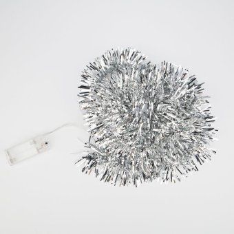 гирлянда светодиодная "мишура серебряная " 1.5м 10led бел. 0.1вт ip20 провод пвх прозр. элементы питания 2хaa (не в компл.) neon-night 304-011 от магазина Штепсель и батарейка. - фото_10