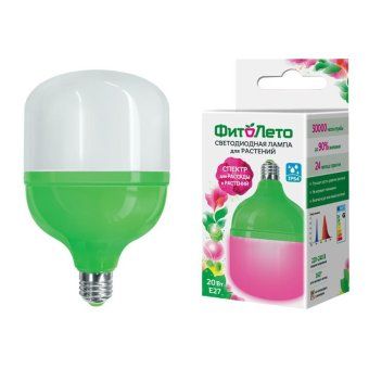 лампа светодиодная led-m80-20w/spsb/e27/fr pls55gr 20вт m80 матовая e27 ip54 для растений спектр для рассады и цветения (упак. картон) uniel ul-00006261 от магазина Штепсель и батарейка.