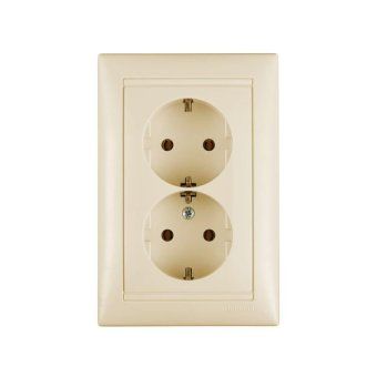 розетка 2-м сп valena 16а ip20 2p+e с заземл. немецк. стандарт сл. кость (diy-упак.) leg 695616 от магазина Штепсель и батарейка. - фото_2