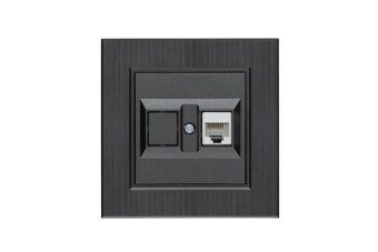 розетка компьютерная cat 5+гнездо karea line star дым. металлик makel 86050035 от магазина Штепсель и батарейка.