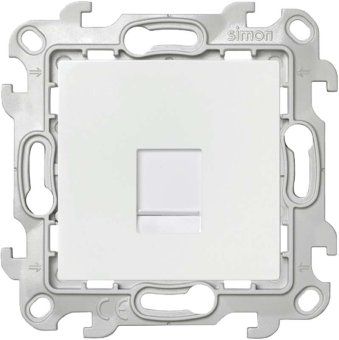 розетка телефонная сп simon 24 rj11 ip20 механизм бел. simon 2410480-030 от магазина Штепсель и батарейка.