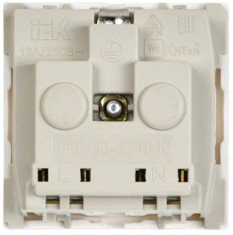 розетка 1-м 2мод. ркс-20-30-п-к 45х45 с заземл. бел. primer iek ckk-40d-rszb2-k01-k от магазина Штепсель и батарейка. - фото_4