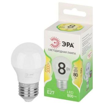 лампа светодиодная green line p45-8w-830-e27 gl 8вт шар 3000к свет тепл. e27 эра б0067023 от магазина Штепсель и батарейка.