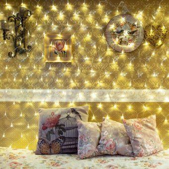 гирлянда светодиодная "сеть" 1.5х1.5м 150led тепл. бел. 12вт ip20 провод пвх прозр. neon-night 215-126 от магазина Штепсель и батарейка. - фото_8