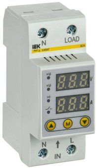 реле напряжения и тока рнт-д 1ф 36мм 32а iek ivc21-1-32 от магазина Штепсель и батарейка.