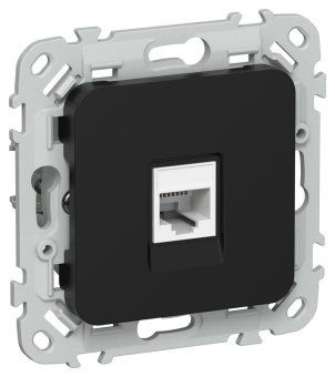 розетка компьютерная сп flite рк5е-1-0-флч rj45 кат.5e utp механизм черн. iek fi-k12-1-k02 от магазина Штепсель и батарейка.