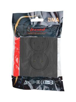розетка 2-мест. с/з сп zima ip20 16а пбт безвинт. зажим черн. бархат lezard 704-4200-127bqc от магазина Штепсель и батарейка. - фото_4