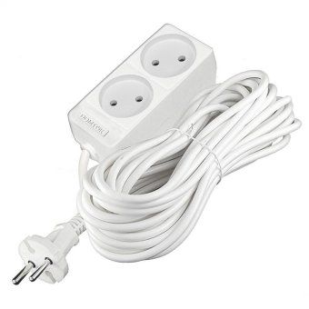 удлинитель 2х10м без заземл. 10а ip20 2.2квт пвс 2х1 бел. domtok 2345 от магазина Штепсель и батарейка. - фото_3