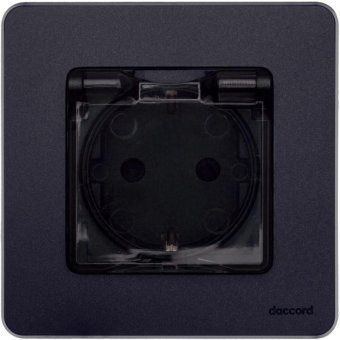 розетка 1-м сп inspiria 16а ip44 250в 2p+e защ. шторки с крышкой немецк. стандарт механизм антрацит leg 673743 от магазина Штепсель и батарейка.