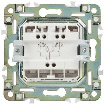 выключатель 2-кл. skandy 10а sk-v09w с индикацией арктич. бел. iek sk-v20-1-10-k01 от магазина Штепсель и батарейка.