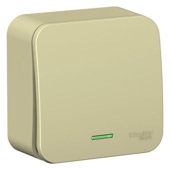 выключатель 1-кл. оп blanca 10а ip20 (сх. 1) 250в с подсветкой с изолир. пластиной беж. se blnva101117 от магазина Штепсель и батарейка.
