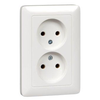 розетка 2-м сп хит 16а ip21 250в без заземл. без защ. шторок бел. se rs16-235-b от магазина Штепсель и батарейка.