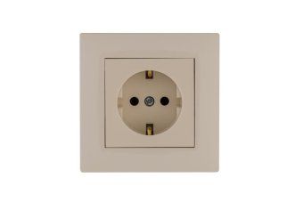 розетка 1-м karea rizz с заземл. крем makel 88010028 от магазина Штепсель и батарейка.