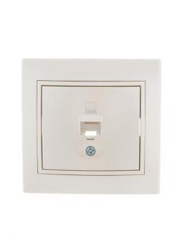 розетка компьютерная 1-м сп mira rj45 16а ip20 со вставкой жемчуж./бел. перламутр. lezard 701-3030-139 от магазина Штепсель и батарейка.