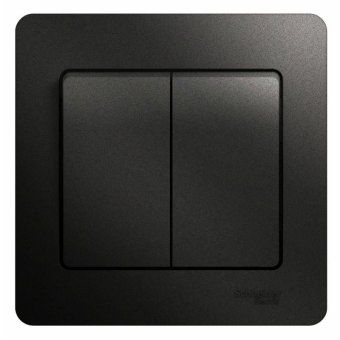 выключатель 2-кл. сп glossa 10а ip20 (сх. 5) 10ax в сборе антрацит se gsl000752 от магазина Штепсель и батарейка.